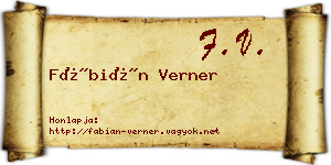 Fábián Verner névjegykártya